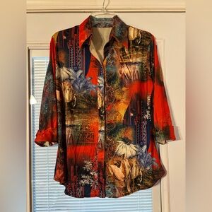 Vibrant Multicolor Button-Up Shirt